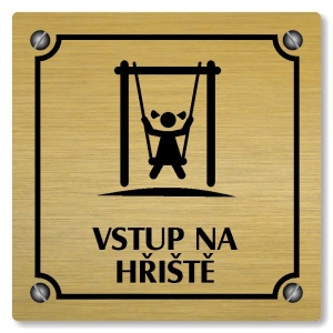 Vstup na hřiště, 100x100mm, zlatá, Kansas